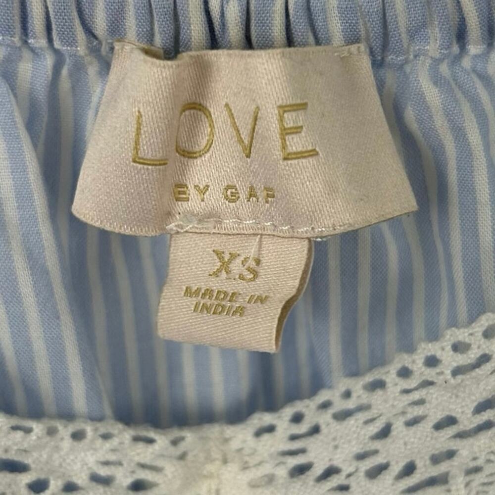 GAP Lace Trim Camisole Cottagecore Feminine Soft Girl Cotton Tank Blue XS - Picture 4 of 8